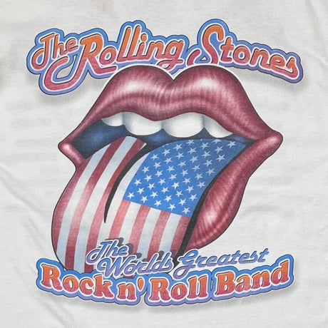 ROLLING STONES LIP&TONGUE AMERICAN FLAG TOUR 97/98 WHITE DELTA LARGE 7828