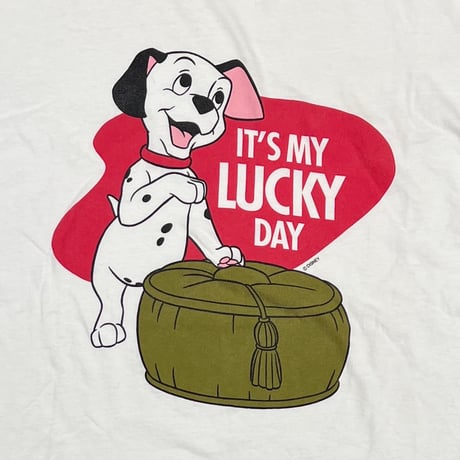 DISNEY VINTAGE 101 IT'S MY LUCKY DAY 1995 WHITE Hanes LARGE 1213