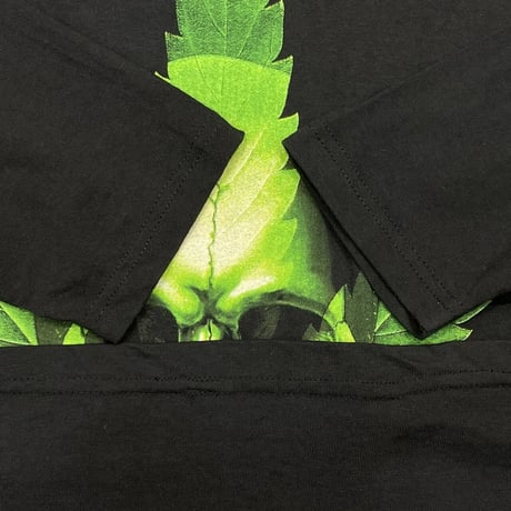 WEED SKULL L/S HOODED TEE 1993 WILD OATS  LARGE 4080