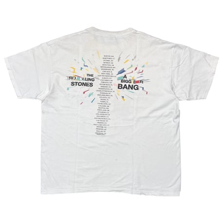 ROLLING STONES LIP & TONGUE A BIGGER BANG 2006 WHITE anvil XL 5498