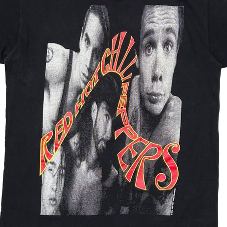 RED HOT CHILI PEPPERS 1990 MEMBER PORTRAIT CURVING LOGO SOF TEE MEDIUM 3122
