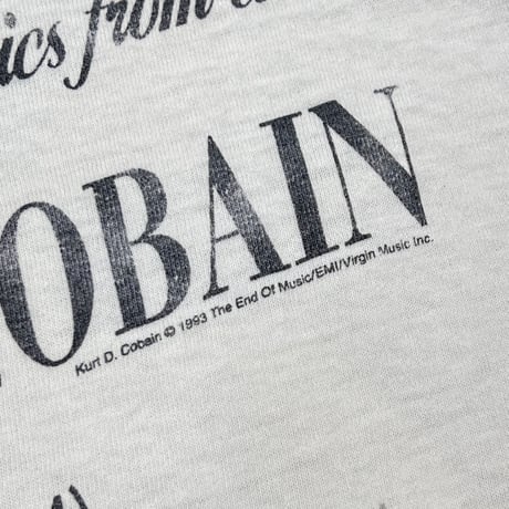 NIRVANA KURT COBAIN MEORIAL MTV UNPLUGGED WHITE FITS XL 8505