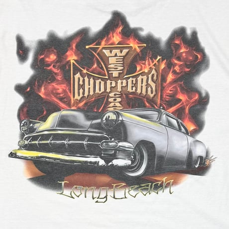 WEST COAST CHOPPERS	FLAMING IRON CROSS BACK CAR LS WHITE FITS XL 0535