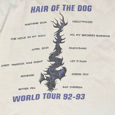 WARRANT HAIR OF THE DOG WORLD TOUR 92-93 WHITE BROCKUM XL 8623