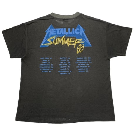 METALLICA PUSHEAD DAMAGED JUSTICE SUMMER 88 TOUR TOUCH OF GOLD XL 1048