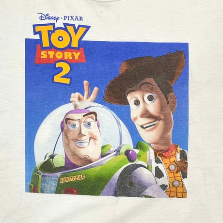 DISNEY VINTAGE TOY STORY 2 WOODY&BUZZ CAST MEMBER FRUIT OF THE LOOM XL 4319