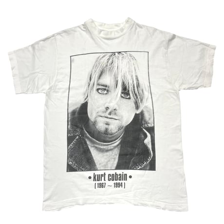 KURT COBAIN 	NIRVANA MEMORIAL TEE WHITE EURO LARGE 7863