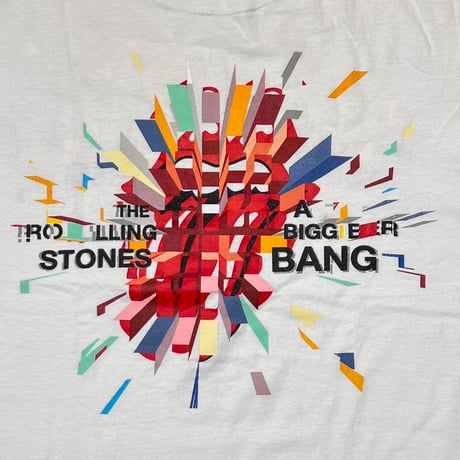 ROLLING STONES LIP & TONGUE A BIGGER BANG 2006 WHITE anvil XL 4509