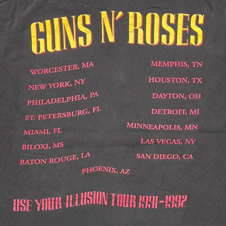 GUNS N' ROSES CROSS SKULL USE YOUR ILLUSION TOUR 1991-1992 FITS XL 5042