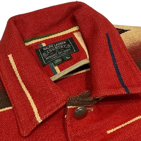 LAST OF STORE RALPH LAUREN COUNTRY NATIVE STRIPED RAG JACKET LARGE 1866