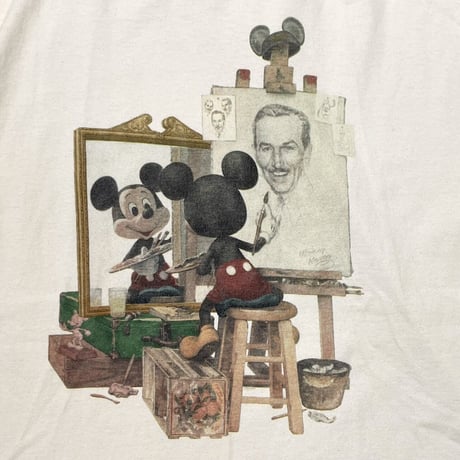 DISNEY VINTAGE MICKEY MOUSE NORMAN ROCKWELL PARODY NATURAL LARGE 6271