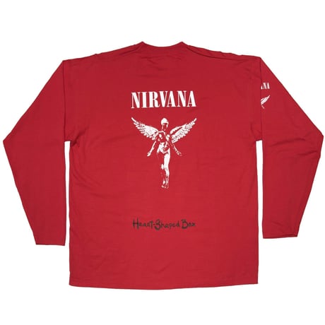 NIRVANA IN UTERO HEART SHAPED BOX LS RED FRUIT OF THE LOOM LARGE 1185