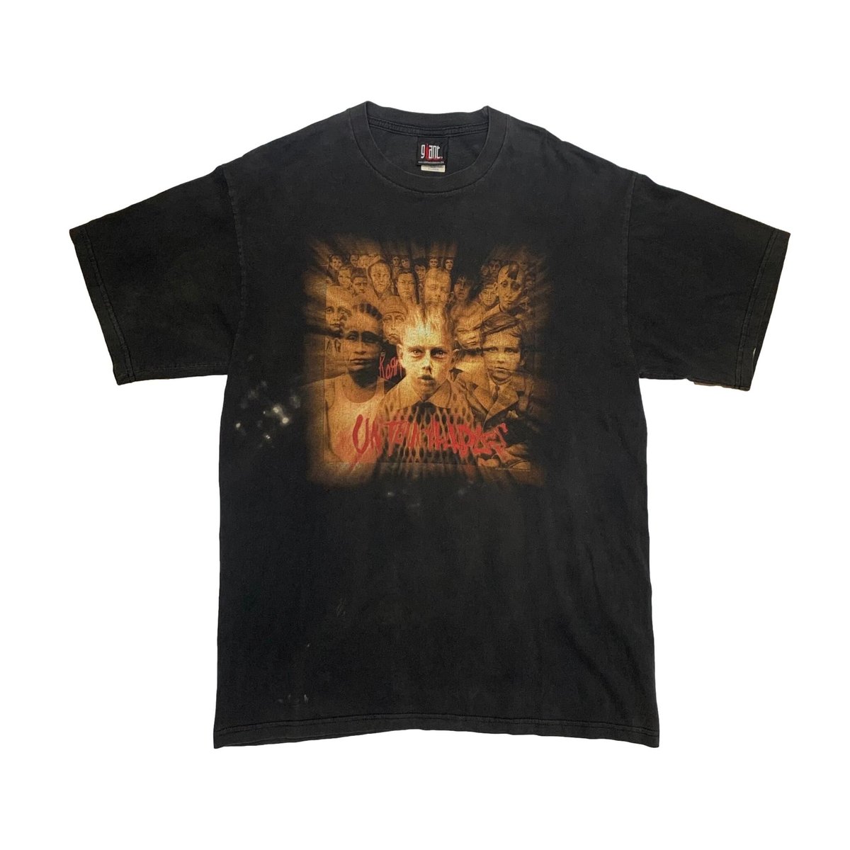 トップス 00s KORN UNTOUCHABLES 2002 WORLD TOUR XL Vintage 2002 Korn Shirt Mens XL Green Untouchables Band