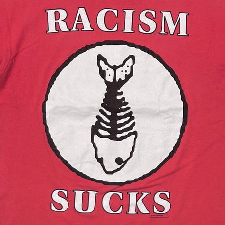 FISH BONE 1991 RACISM SUCKS RED BROCKUM LARGE 0859