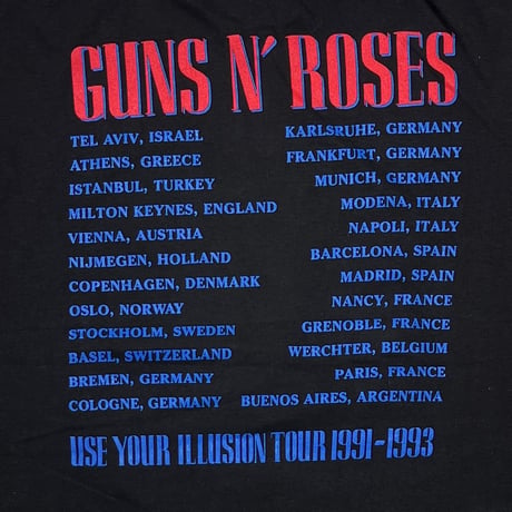 GUNS N' ROSES 1992 USE YOUR ILLUSION EURO XL 4008