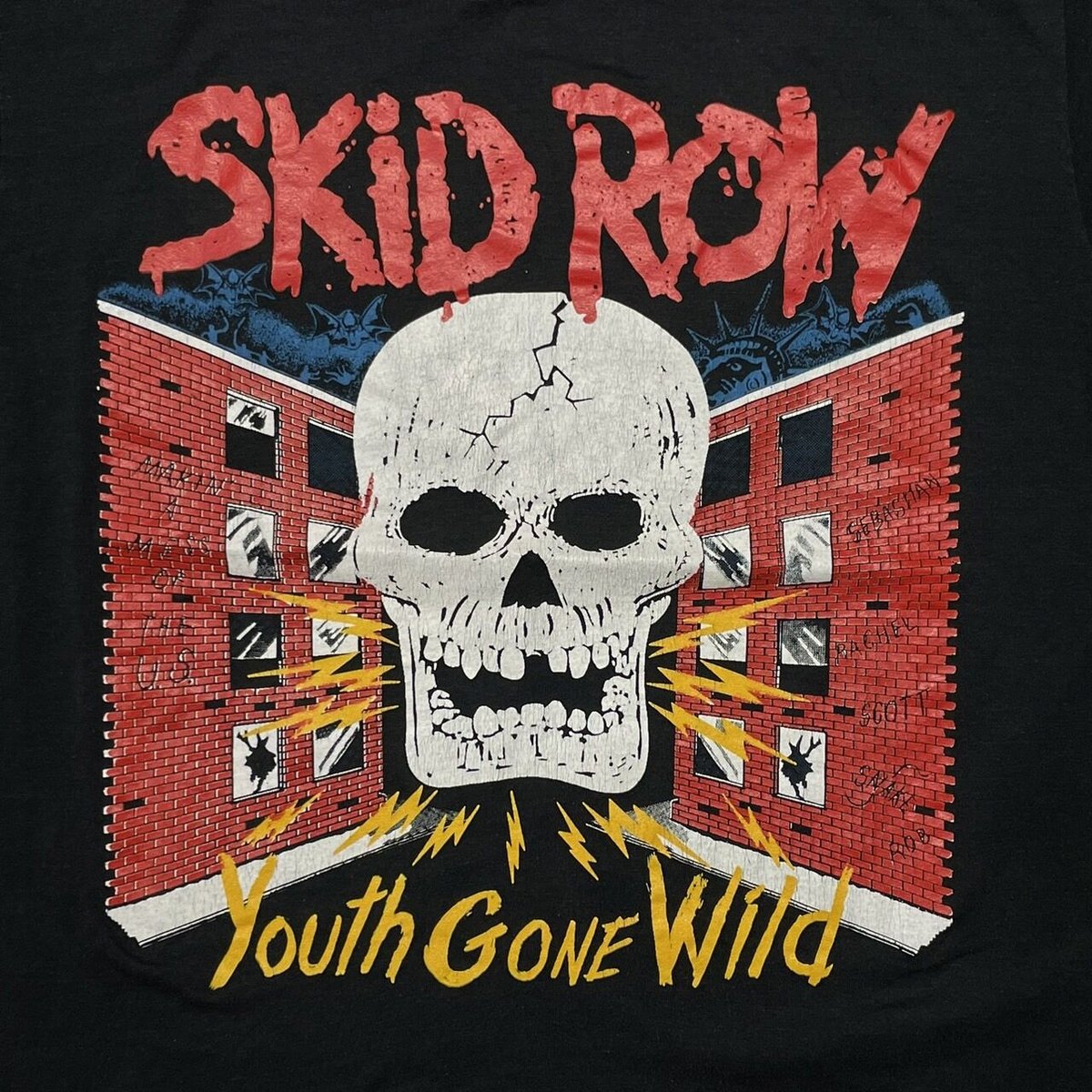 Vintage 80s Skid Row • Youth Gone Wild 1989 T Shirt • Punk Rock