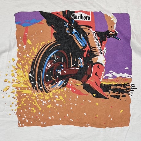 Marlboro ADVENTURE TEAM MOTORCYCLE POCKET TEE WHITE ONE SIZE FITS XL 6635