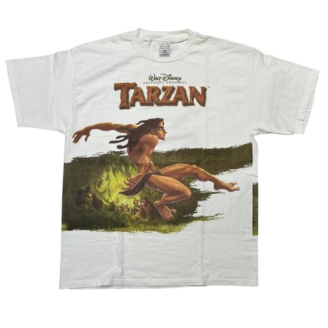 DISNEY VINTAGE TARZAN SIDE ROLL PRINT WHITE XL 6526