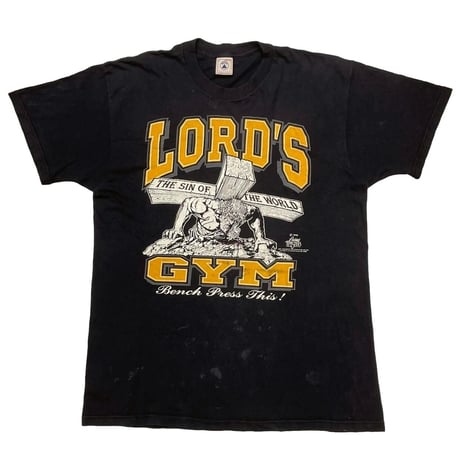 LORD'S GYM BENCH PRESS THE SIN OF THE WORLD HIS PAIN YOUR GAIN LARGE 8483