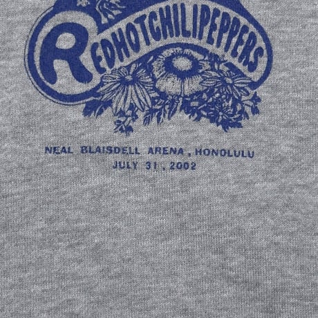 RED HOT CHILI PEPPERS 2002 HONOLULU CREWNECK SS ASH GREY FITS XL 0290