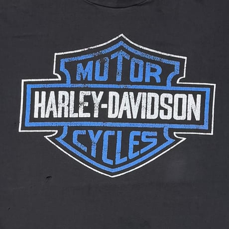 HARLEY DAVIDSON BLUE EMBLEM BLUE FLAME LS MANCUSO HANES XL 4950