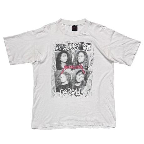 METALLICA 1988 AND JUSTICE FOR ALL WHITE METALLICA TAG XL 6509