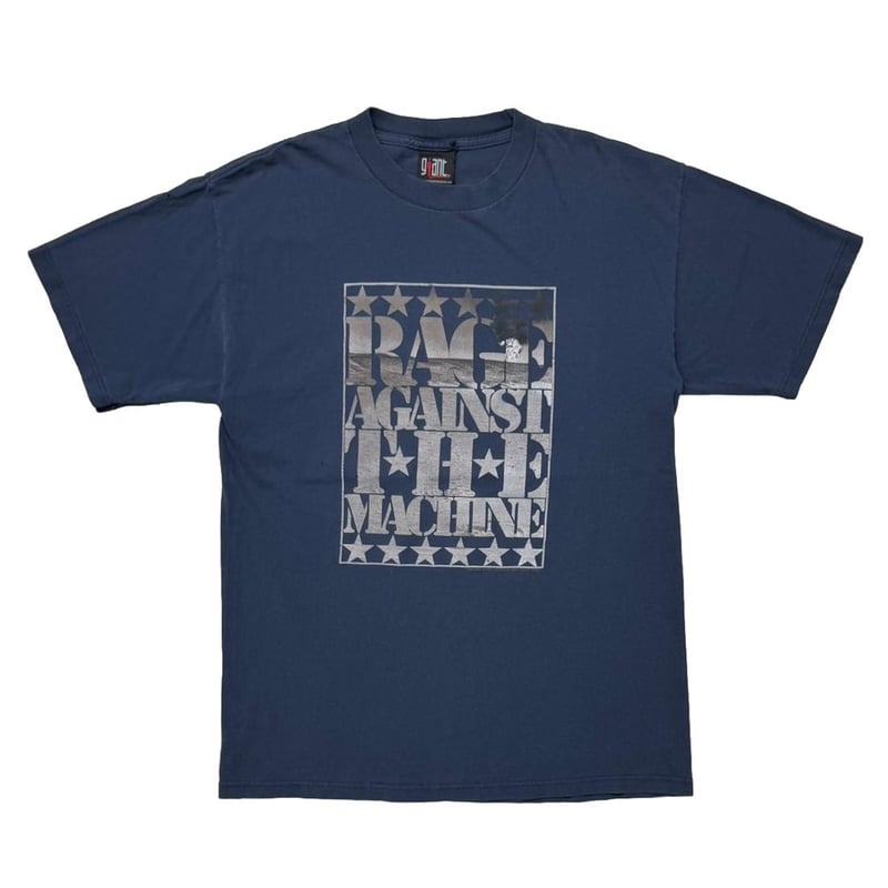 RAGE AGAINST ©2000 USA製 Mサイズ GIANT RAGE AGAINST THE MACHINE 2000 TEXT LOGO NAVY GI