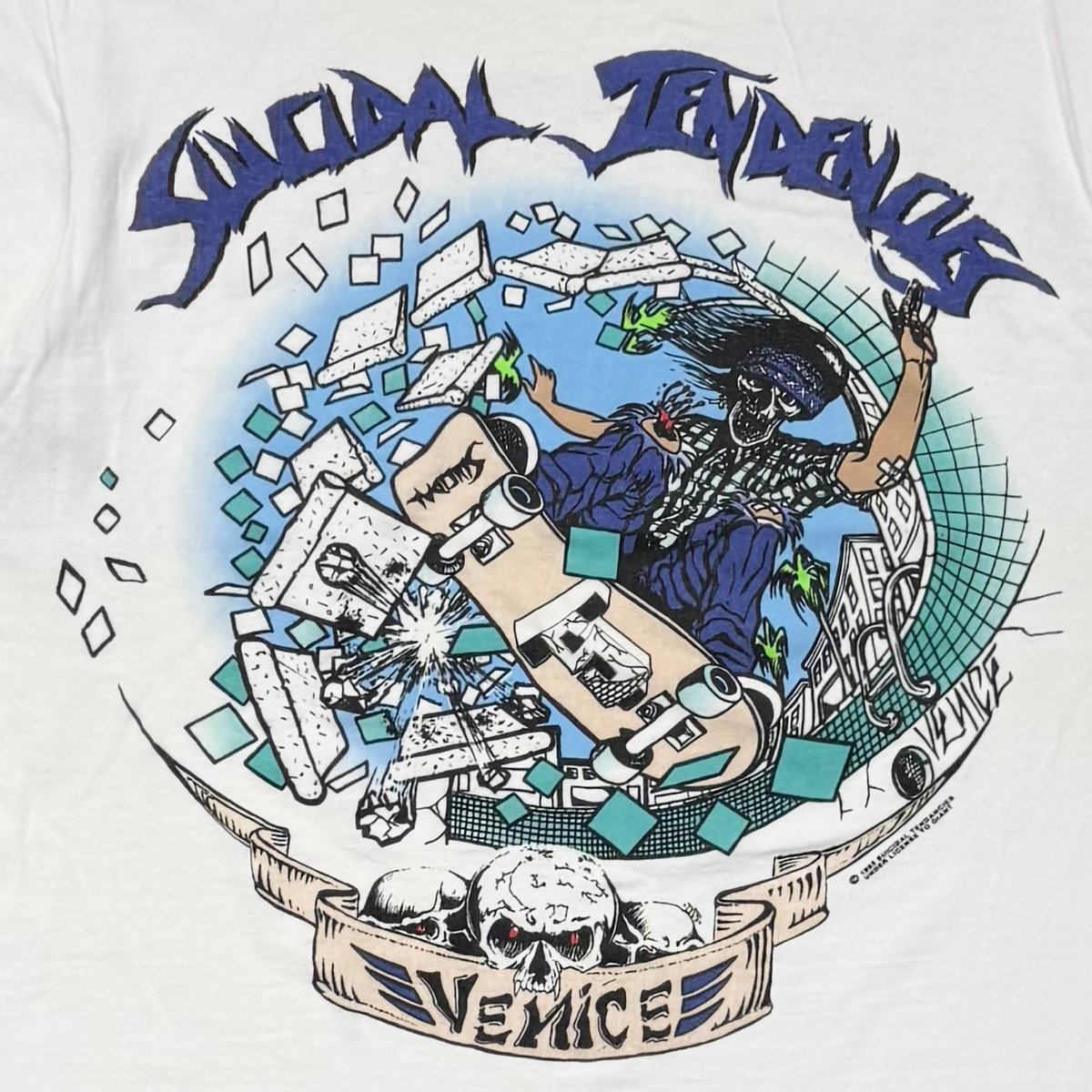 SUICIDAL TENDENCIES VENICE WHITE GIANT BY TEE J