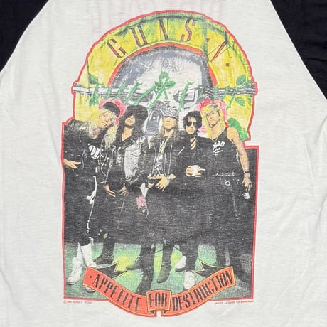 GUNS N' ROSES 1989 WELCOME TO THE JUNGLE RAGLAN FITS LARGE 3354