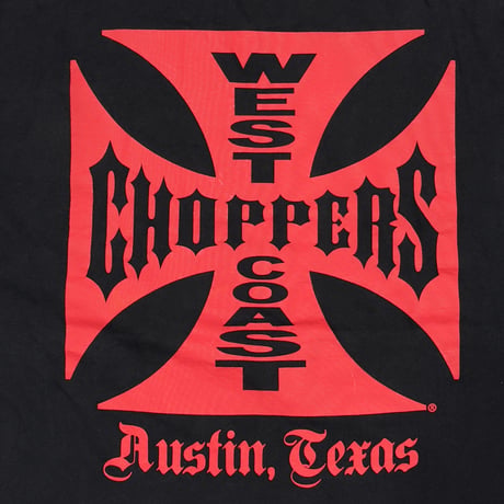 WEST COAST CHOPPERS IRON CROSS AUSTIN BLACK x RED FITS XL 5908