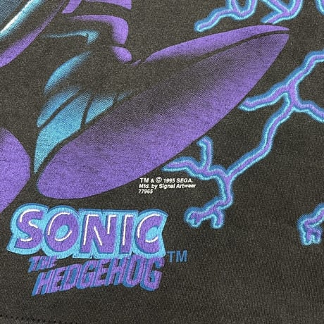 SONIC THE HEDGEHOG 1995 SEGA REMAKE LIGHTNING TEE SIGNAL FITS XL 1992
