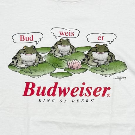 Budweiser 1995 3 FROGS WHITE ONEITA XL 4613