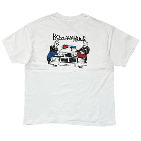 OLD&VINTAGE BOYS ON THE HOOD BOYZ N THE HOOD PARODY WHITE anvil XL 7319