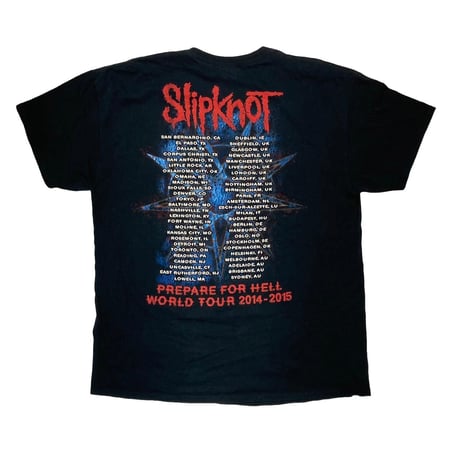 SLIPKOT PREPARE FOR HELL WORLD TOUR TEE BLACK XL 0658