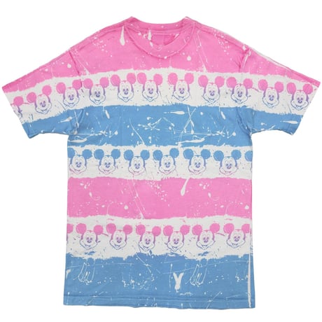 DISNEY VINTAGE MICKEY MOUSE BORDER OVP WHITE BLUE PINK OSFA FITS LARGE 4851