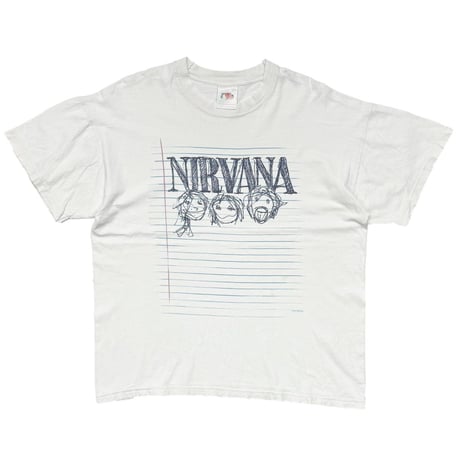 NIRVANA 1997 NOTE WHITE FRUIT OF THE LOOM LARGE 3046