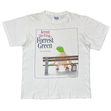 KERMIT FORREST GREEN FORREST GUMP PARODY WHITE Hanes LARGE 6760