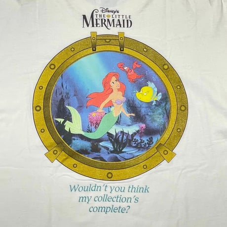 DISNEY VINTAGE THE LITTLE MERMAID WHITE HANES XL 1446