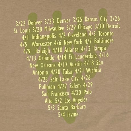 FOO FIGHTERS 1996 WORLD TOUR TAN ANVIL XL 0822