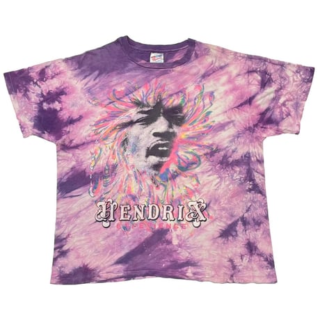 JIMI HENDRIX EXPERIENCE FACE TEE TIE DYE PURPLE HANES XL 0030