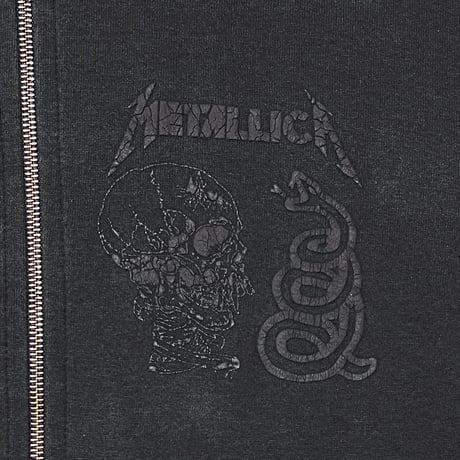 METALLICA SNAKE & SKULL HOODIE BLACKxBLACK SCREEN STARS XL 2690