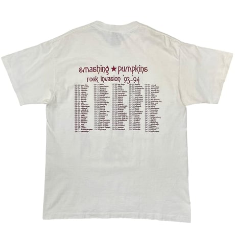 THE SMASHING PUMPKINS 1993 siamese dream rock invasion '93-'94 WHITE GIANT BY TEEJAYS XL 6054