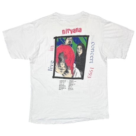 NIRVANA IN CONCERT 1993 IN UTERO BOOTLEG WHITE FITS LARGE 4343