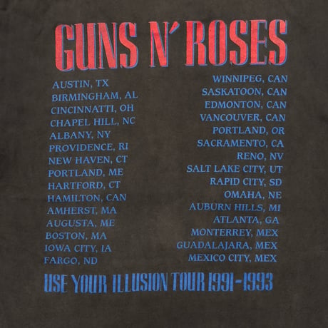 GUNS N' ROSES SKULL AMERICAN FLAG USE YOUR ILLUSION TOUR 1991-1993 FITS XL 5952