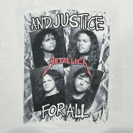 METALLICA 1988 AND JUSTICE FOR ALL WHITE FITS XL 0965