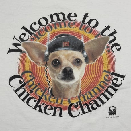 TACO BELL 1998 Welcome to the Chicken Channel WHITE ONEITA XL 8010