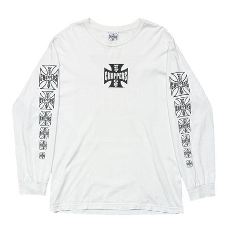 WEST COAST CHOPPERS IRON CROSS LS WHITE LARGE 1283