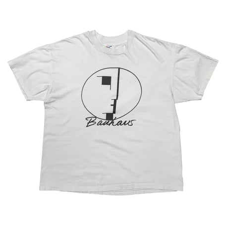 BAUHAUS 90's CIRCLE FACE LOGO WHITE HANES XL 3799