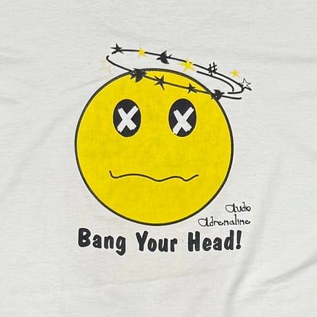 OLD & VINATAGE SMILE BANG YOUR HEAD WHITE FRUIT OF THE LOOM XL 8327