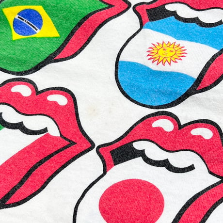 THE ROLLING STONES 1994 VOODOO LOUNGE WORLD TOUR FLAG TONGUE WHITE BROCKUM LARGE 6864